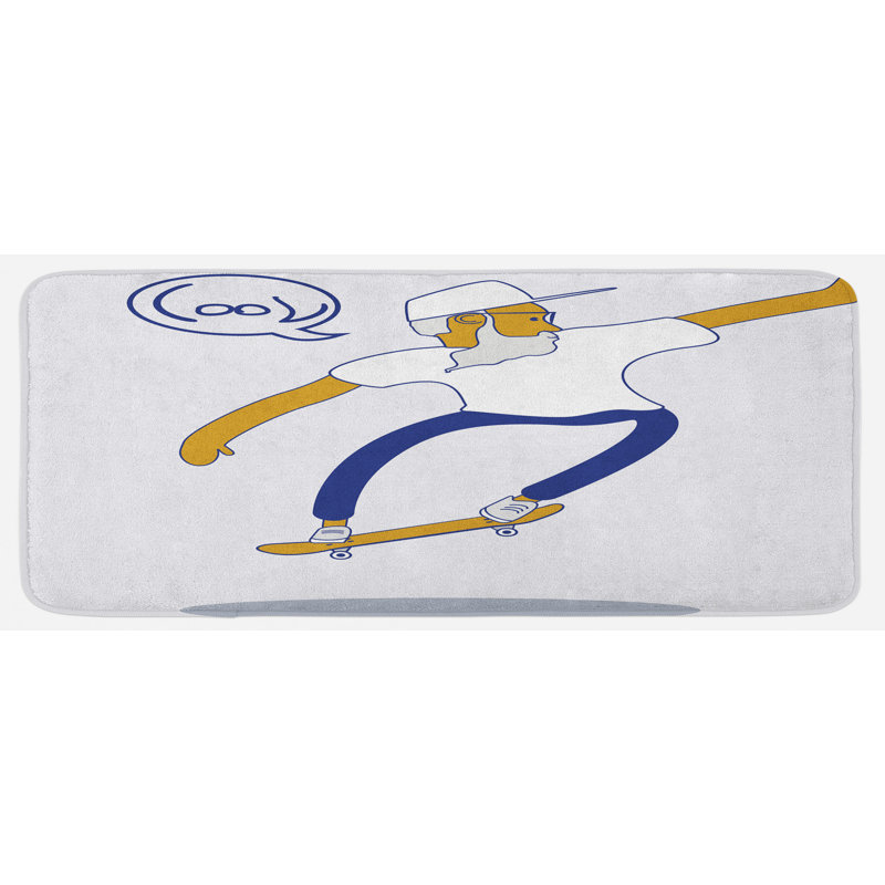 Tapis de cuisine cool hipster old man on ragement avec airblowns de soleil de couleur urban