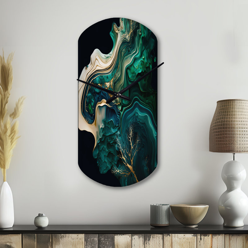 Horloge Drange Geode Marble I - horloge en métal cylindrique, Petit