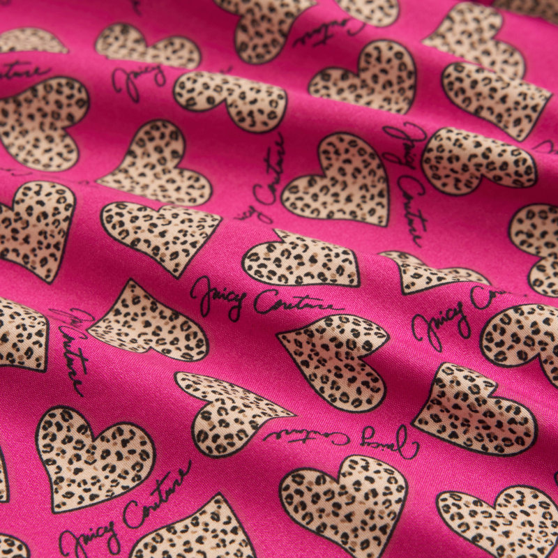 Juicy Couture Printed Microfiber Sheet Set, Leopard Heart, King