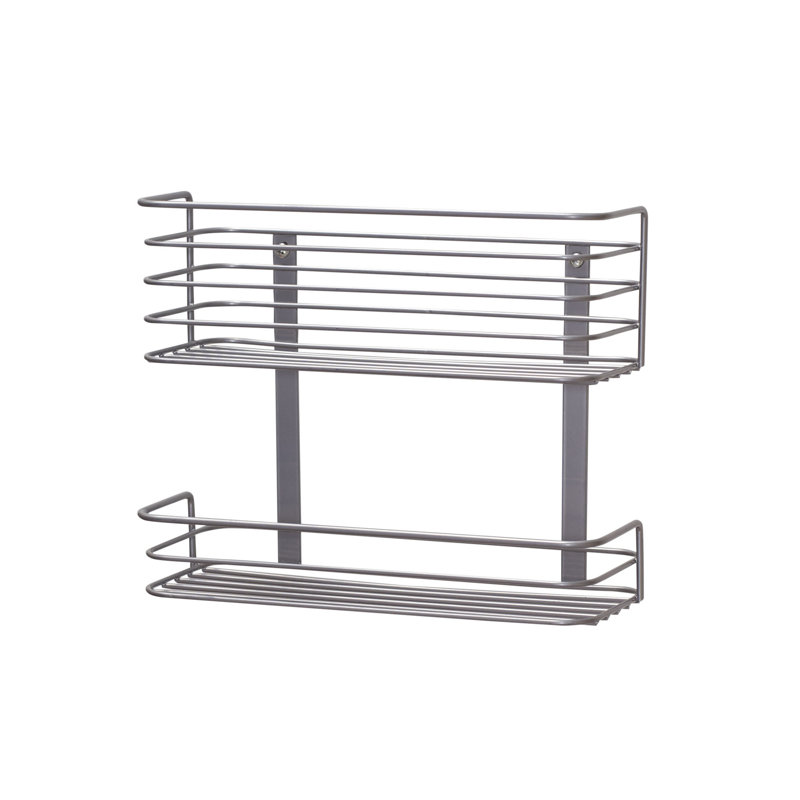 Organisateur de porte d'armoire de cuisine à 2 niveaux Micelle, Argent