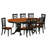 9 Piece Dining Table Set Includes an Oval Dining Room Table with Butterfly Leaf and 8 Wood Seat Chairs, Black & Cherry-49667241
