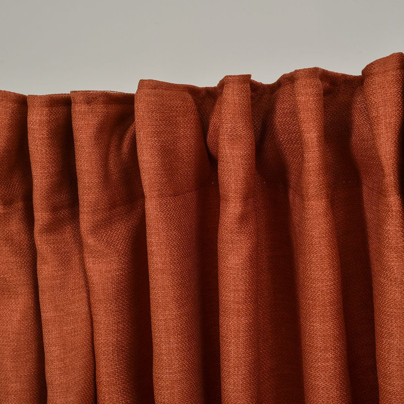 Lined Blackout Extra Long & Extra Wide Custom Made Decorative Single Panel Curtain, Brick, 52" W x 216" L