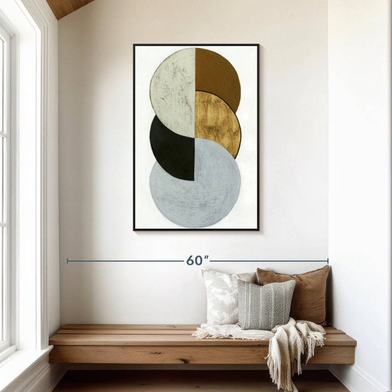 Pièces empilées I, Cadre flottant noir, 29 po x 43 po