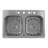33'' L Drop-In Double Bowl Stainless Steel Kitchen Sink