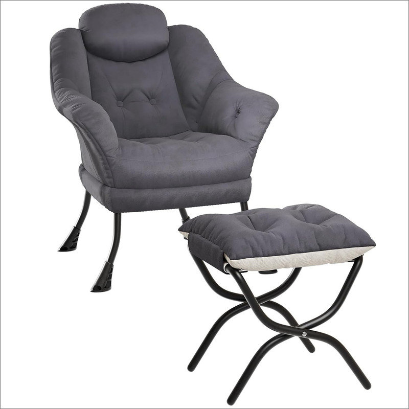 Upholstered Armchair, Grey