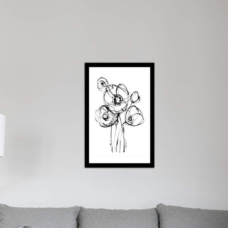 " Motion I " by Lesia Binkin, 24" H x 16" W x 1" D, Black Framed Paper