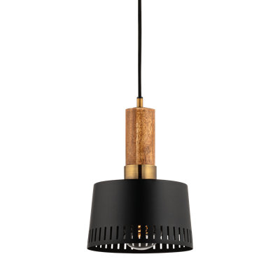 1 - Light Patina Brass Drum Pendant