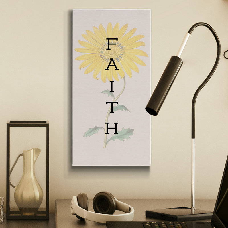 Faith - art textuel sur toile tendue, H 16 po x l 8 po x P 1 po