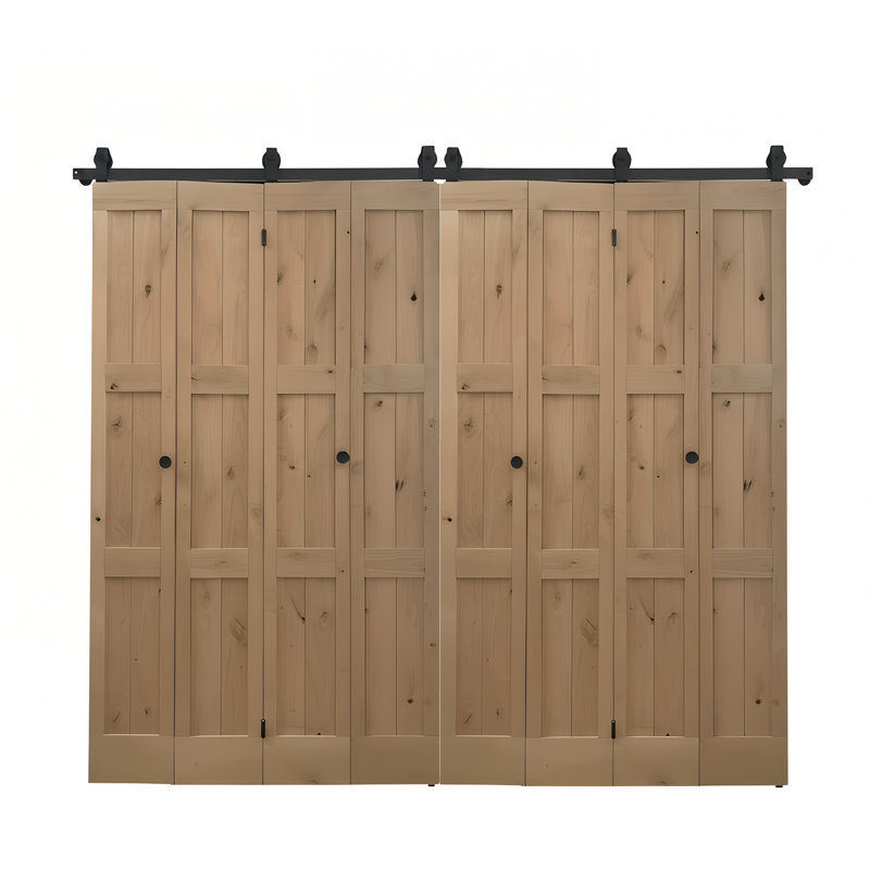 Porte pliante en bois d'aulne 84 po avec quincaillerie coulissante pliante, 26 po x 84 po, 2