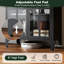 Vitrine de rangement arquée en métal 73,6 "avec tablettes réglables et portes en verre-897223894