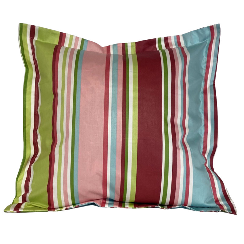 Striped Cotton Blend Reversible Pillow Cover