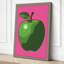 Green Apple on Pink Modern - Wrapped Canvas-1137955802-1137955801