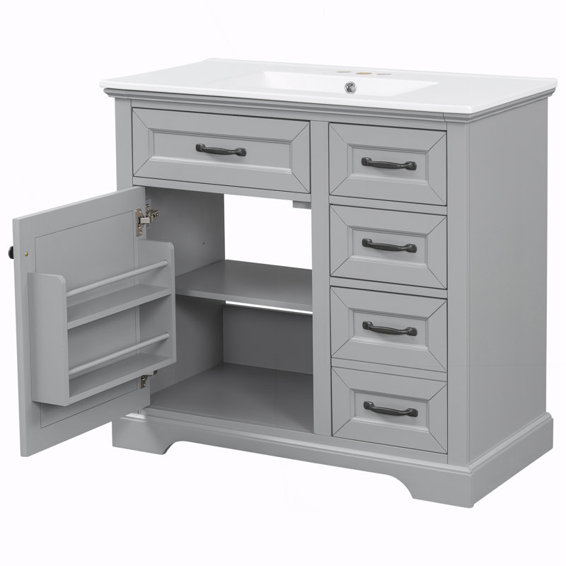 Meuble-lavabo 36 po avec lavabo, Gris clair