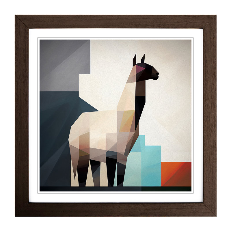 Llama Suprematism - Framed Print, Walnut