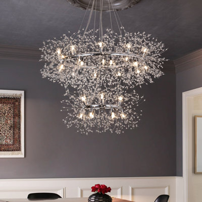 Geetika 32 - Light Dimmable Wagon Wheel Chandelier