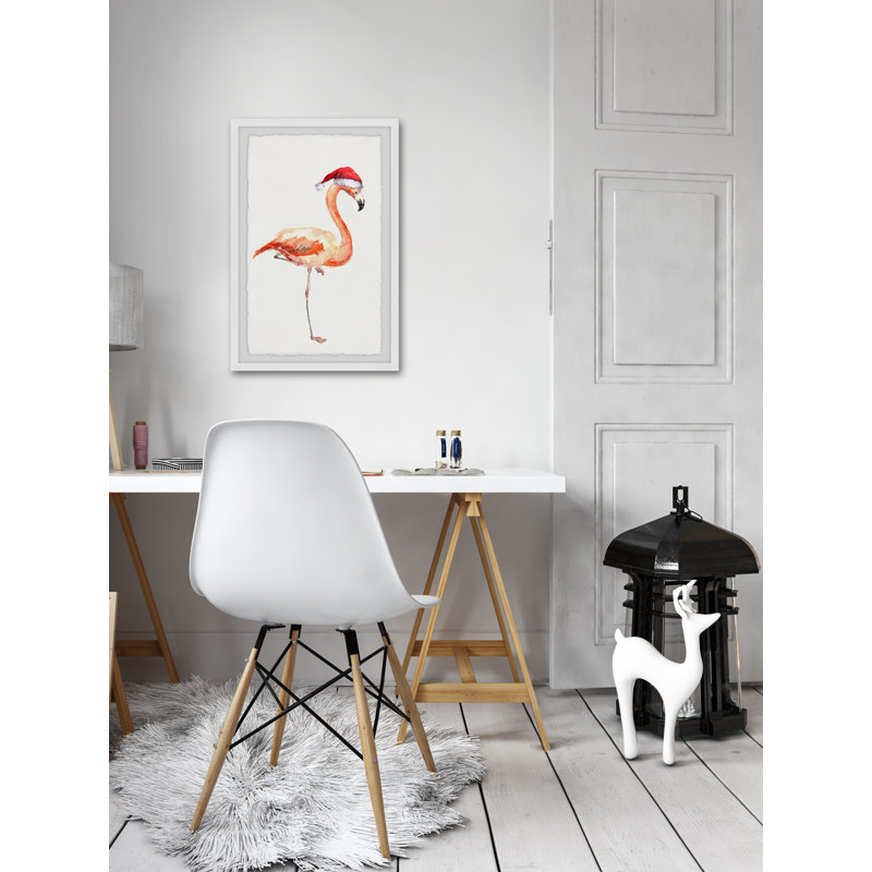 «Christmas Flamingo», reproduction encadrée, H 30 po x l 20 po x P 1,5 po