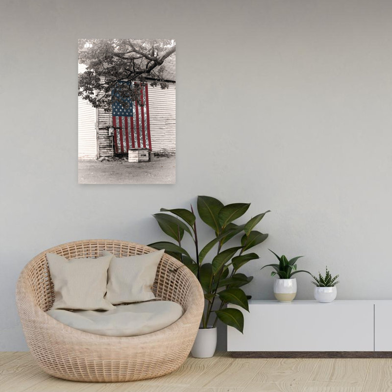 Drapeau de grange, art contemporain, H 24 po x l 16 po