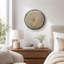  Panneau décoratif rond en spirale abstraite, cadre doré blanc avec couvercle en acrylique-129402253