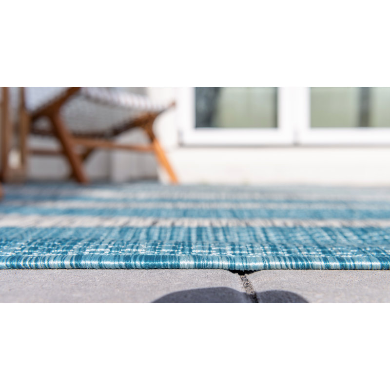 Hong Striped Indoor / Outdoor Rug, Rectangle 4'1" x 6'1"