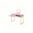 Coleen Pink & Gold Finish Vanity Desk W/Mirror & Jewelry Tray