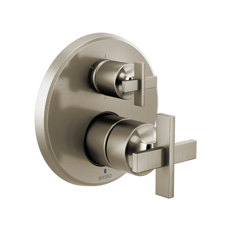 Levoir® Pressure Balance Valve with Integrated 6-Function Diverter Trim, Luxe Nickel, Cross