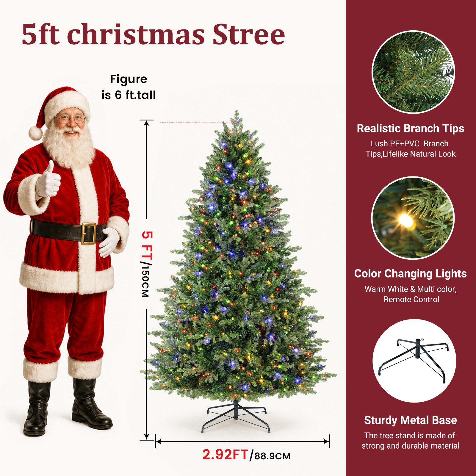 Fir Christmas Tree, 5' H