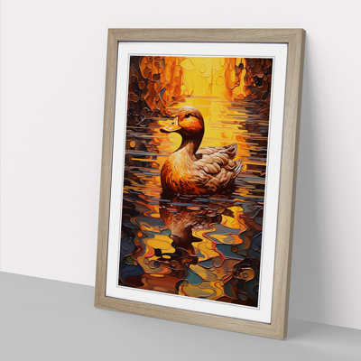 Duck Orphism - Single Picture Frame Print on Wood