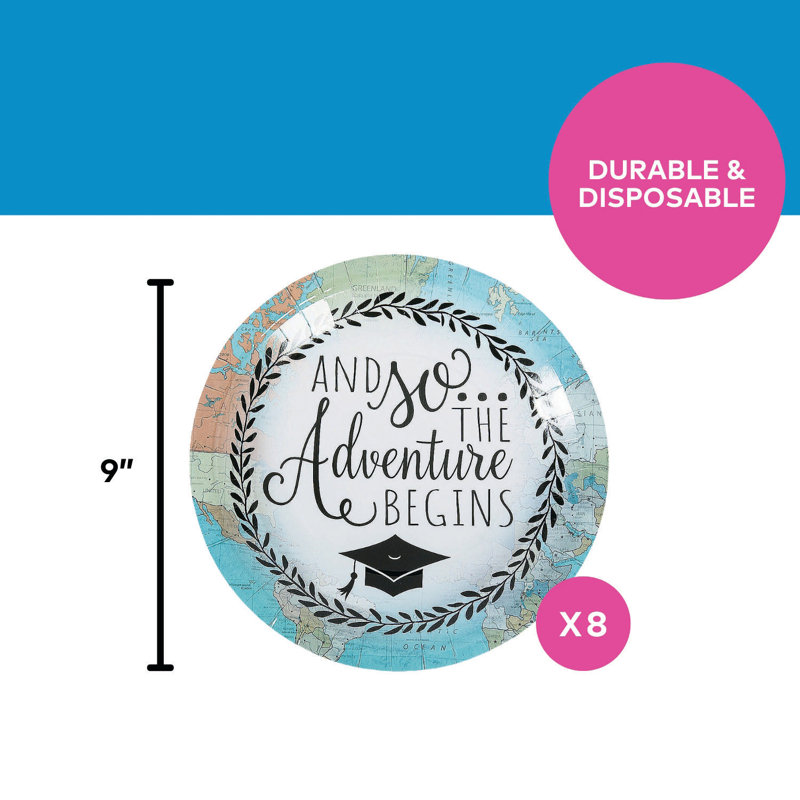 Ozment Disposable Paper Graduation Dinner Plate
