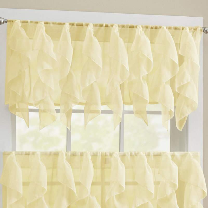 Alonza Ruffled Window Valance, Maize