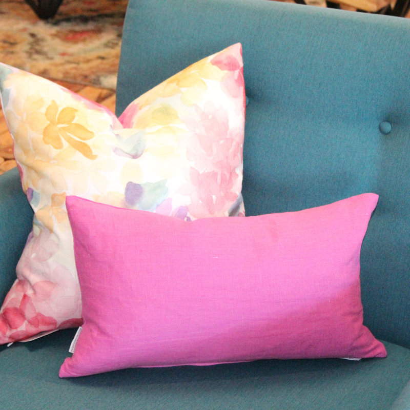 Tuscany Solid Colour Throw Pillow, Orchid Pink