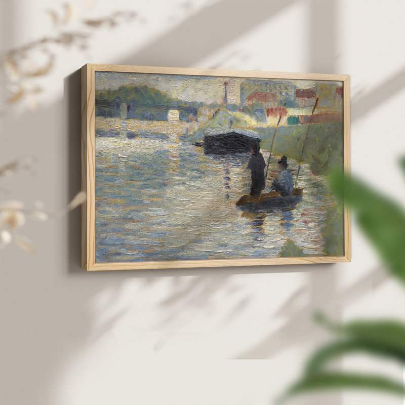 Vue de la seine - reproduction encadrée - réarmable, Naturel, H 11 po x l 14 po