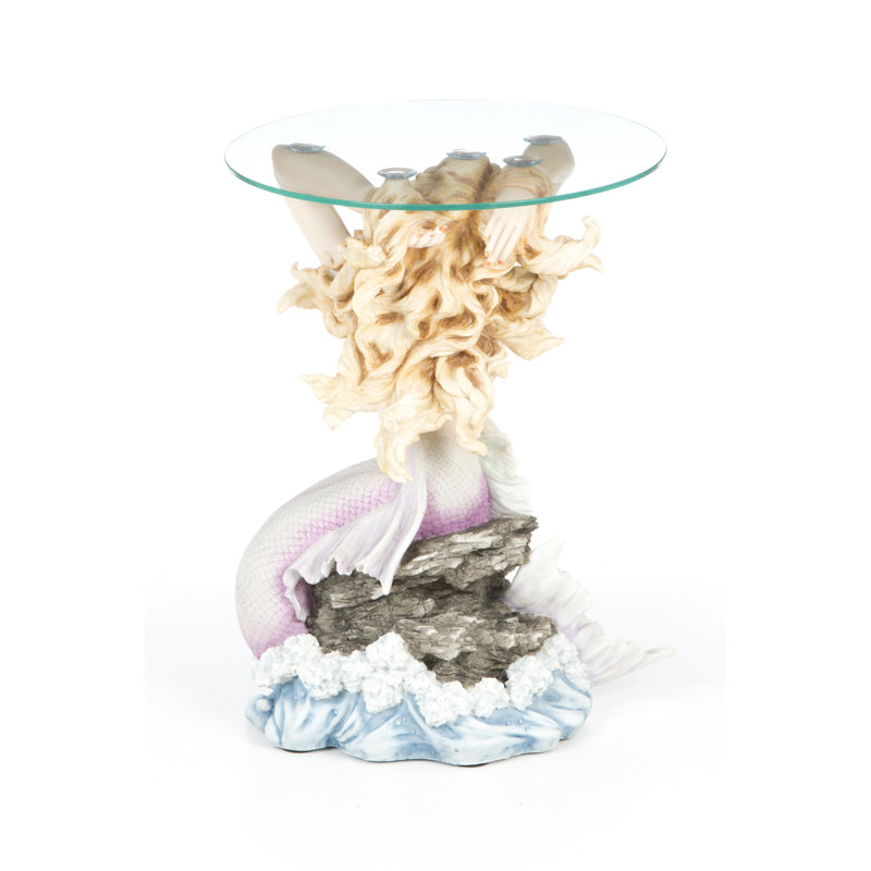 Mermaid of Magellan's Cove Glass Side Table