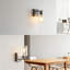 Ensemble de 2 appliques murales modernes avec abat-jour en verre transparent, lumière de meuble-lavabo en nickel brossé pour miroir de salle de bain, chambre à coucher, salon, cuisine et couloir, luminaire réversible à intensité variable-489476643