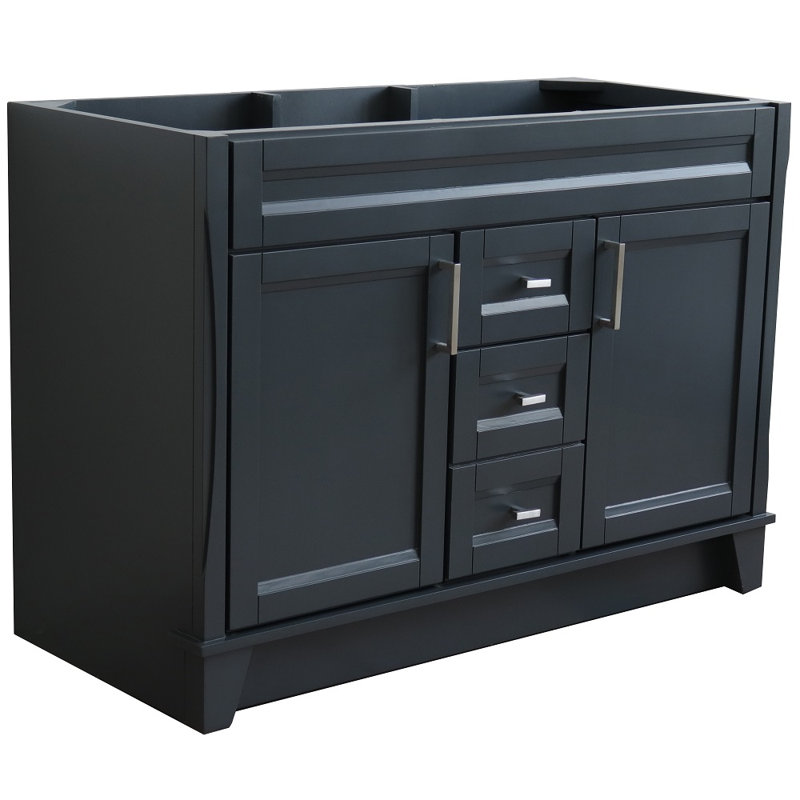 Base de meuble-lavabo double 48 po seulement, Gris foncé