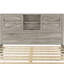 Lit plateforme double rustique avec portes coulissantes doubles et station de charge, bois gris antique, 10 supports, pas de sommier gris requis-625638798-625638797