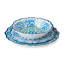 Porto 12pc Melamine Dinnerware Set for 4 – artistically designed Talavera Tile Art, Turquoise Blue Yellow Mandala, Shatterproof Outdoor Plates Bowls, Mediterranean Patio Dining, Poolside Entertaining Magic