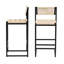 2 tabourets de cuisine avec structure en métal et siège en corde de papier tissé, conception moderne pour tout endroit, jusqu'à 220 lb, l 15,38 po x H 35,75 po partout