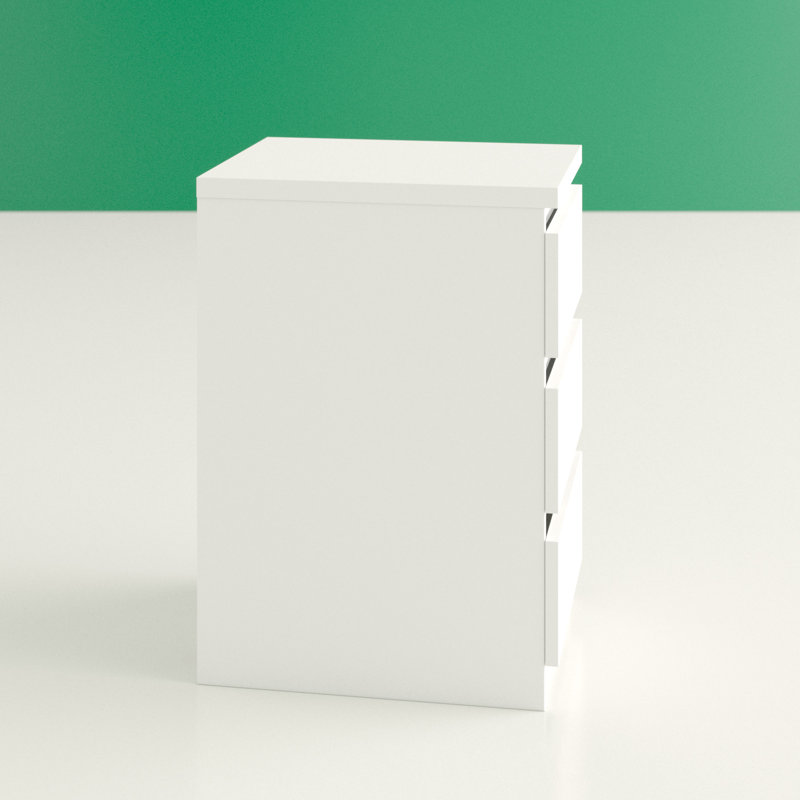 Caton Bedside Table, White High Gloss