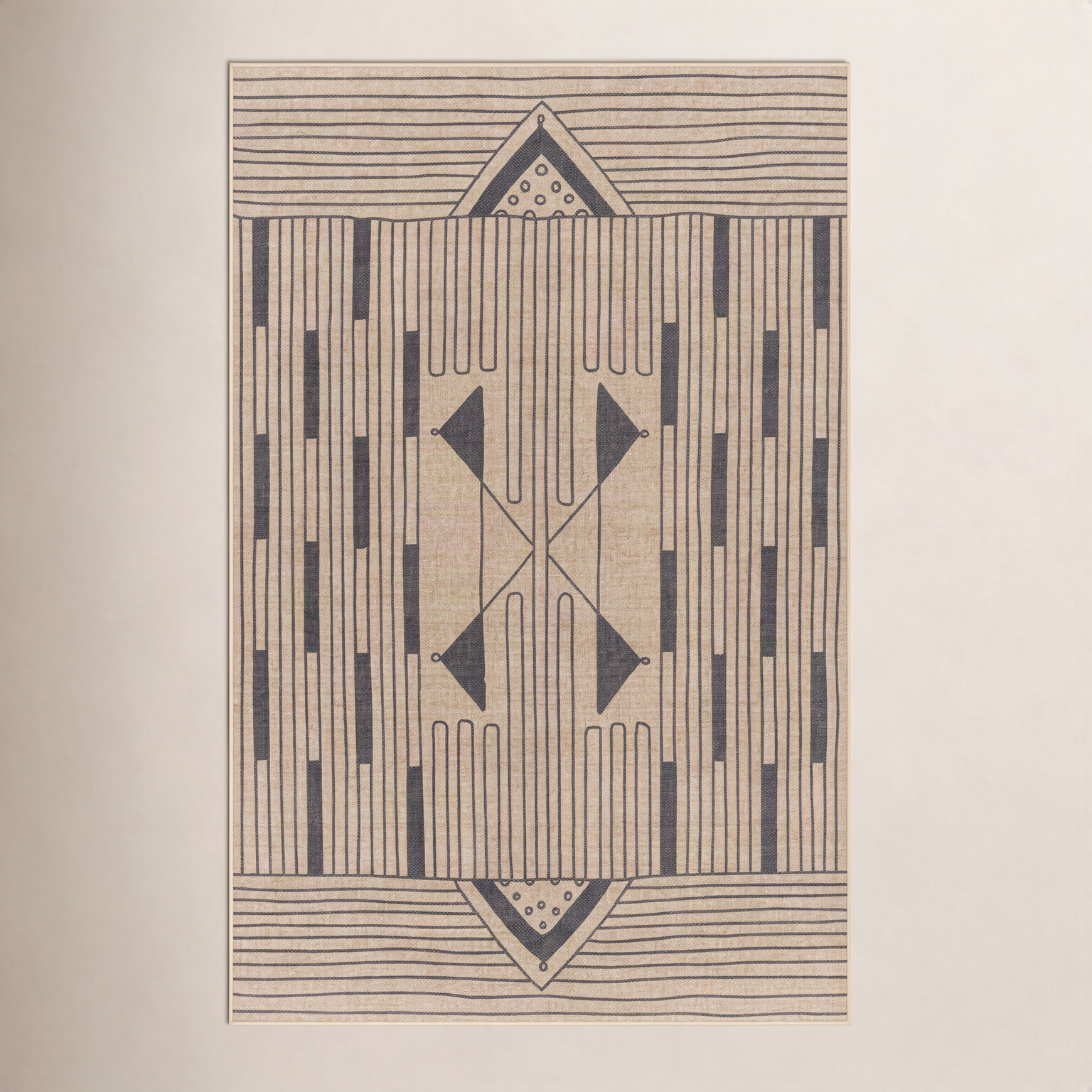 Glenda Abstract Tan Rug, Rectangle 8' x 10'