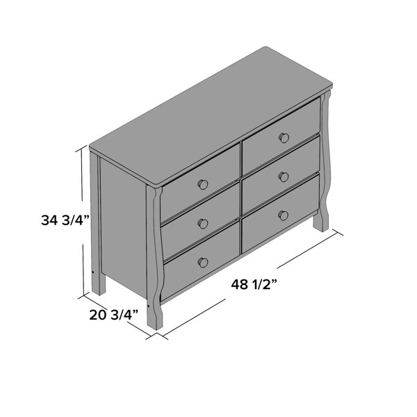 Universal 6 Drawer Double Dresser