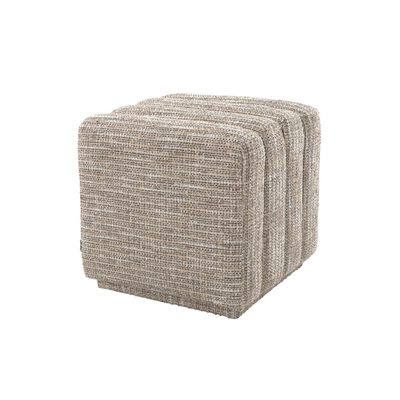 Bente Square Ottoman, Beige Polyester