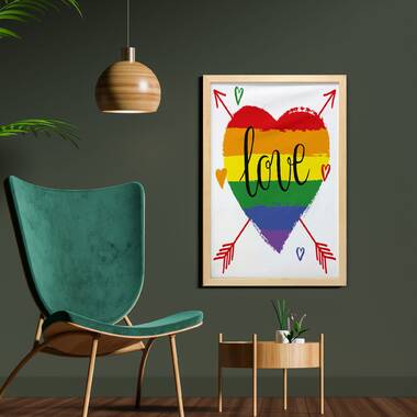 Sketched Rainbow Heart Canvas