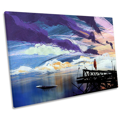 Seascape Sunset Monk - Wrapped Canvas Print