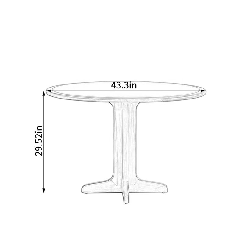 Table ronde multifonctionnelle exquise, H 29,52 po x L 43,3 po x l 43,3 po