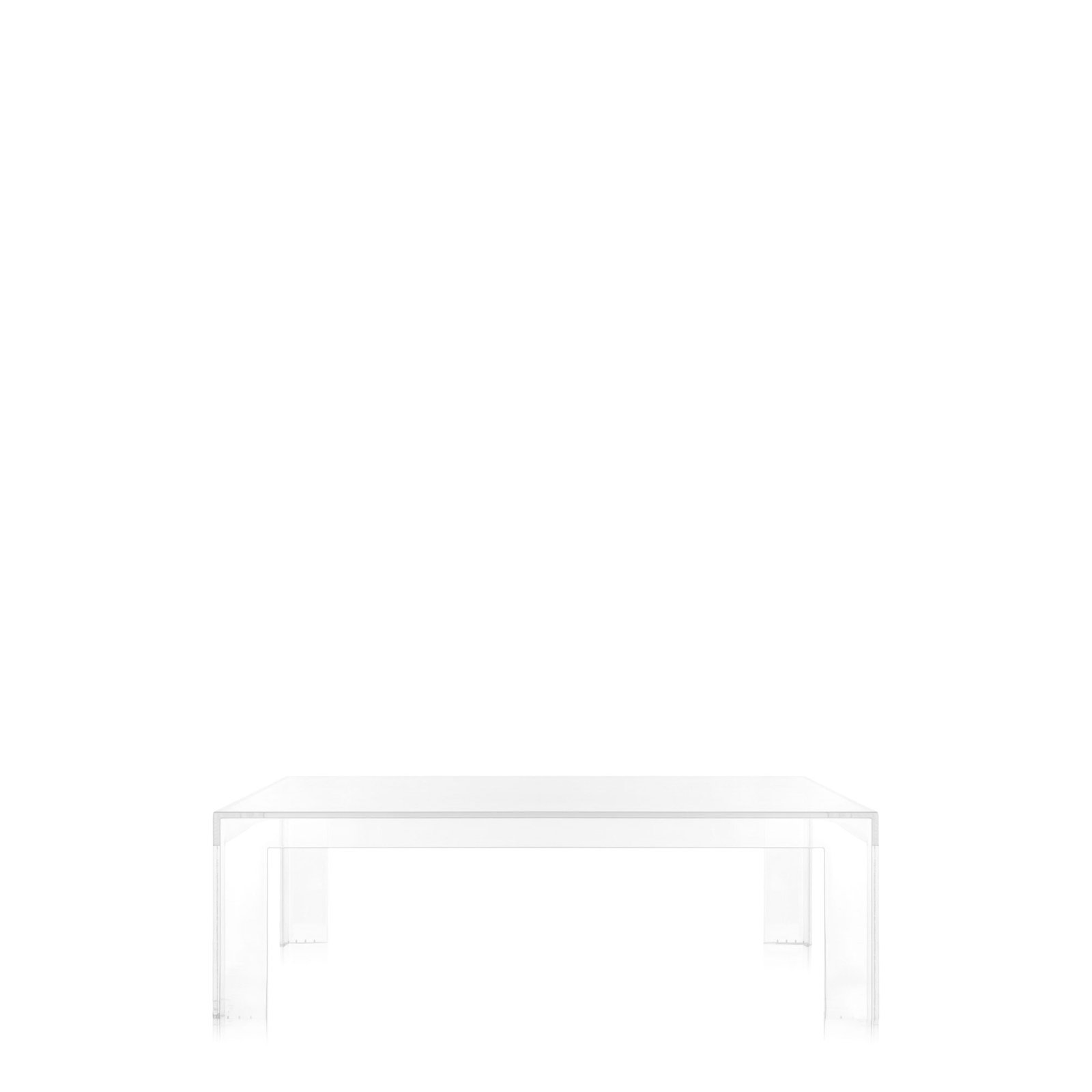 Invisible Coffee Table, 12.4" H x 39.37" L x 39.37" W, Crystal