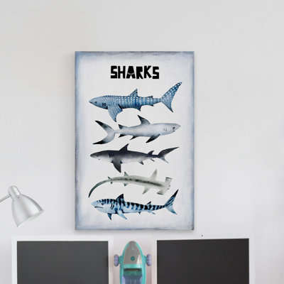 Assortiment de requins, reproduction sur toile tendue