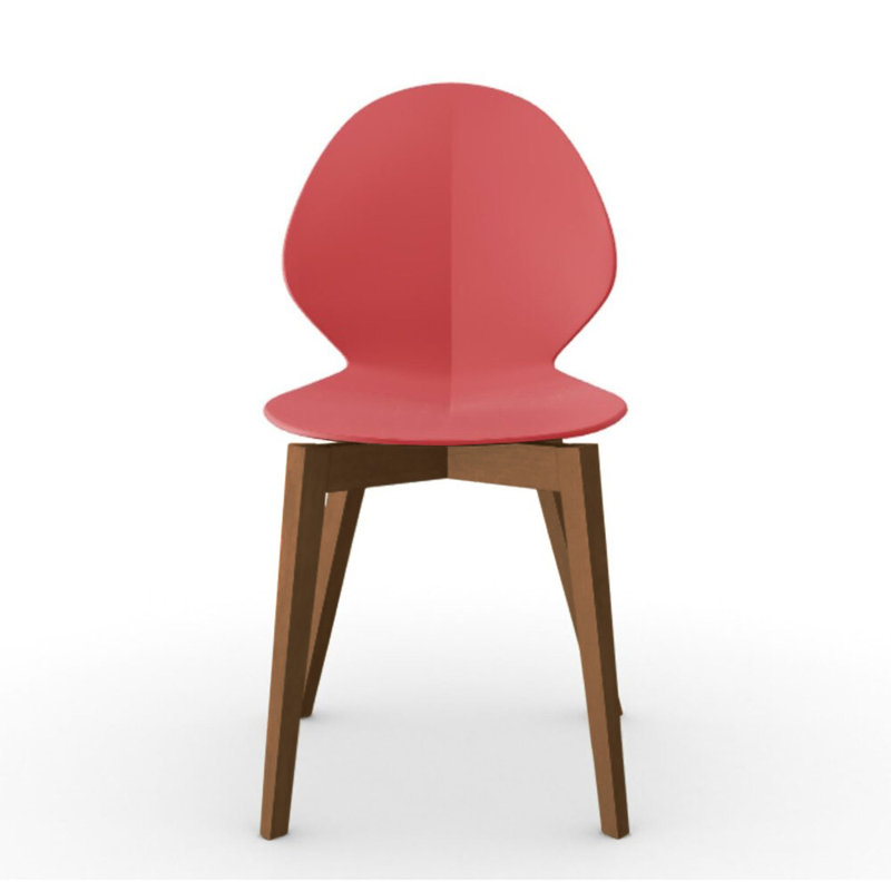 Basil Ergonomic Chair, Walnut, Matte Optic White