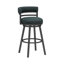 Tabouret de bar pivotant Olney à dossier incurvé et revêtement en tissu, hauteur comptoir ou bar-587578509-587578546