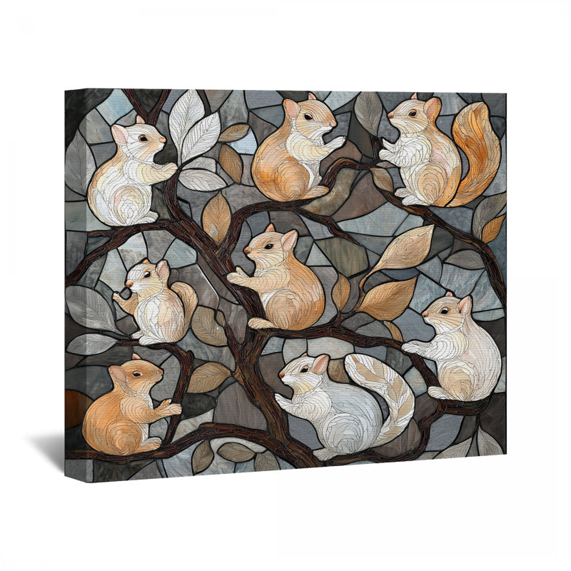 «Squirrel Tree Canvas Wrap», décoration murale animal, H 16 po x l 16 po