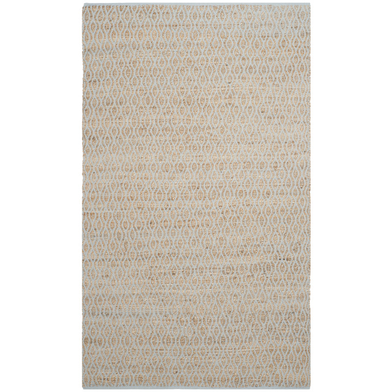Parkman Hand Woven Jute/Cotton Rug in Silver/Natural, Rectangle 5' x 8'